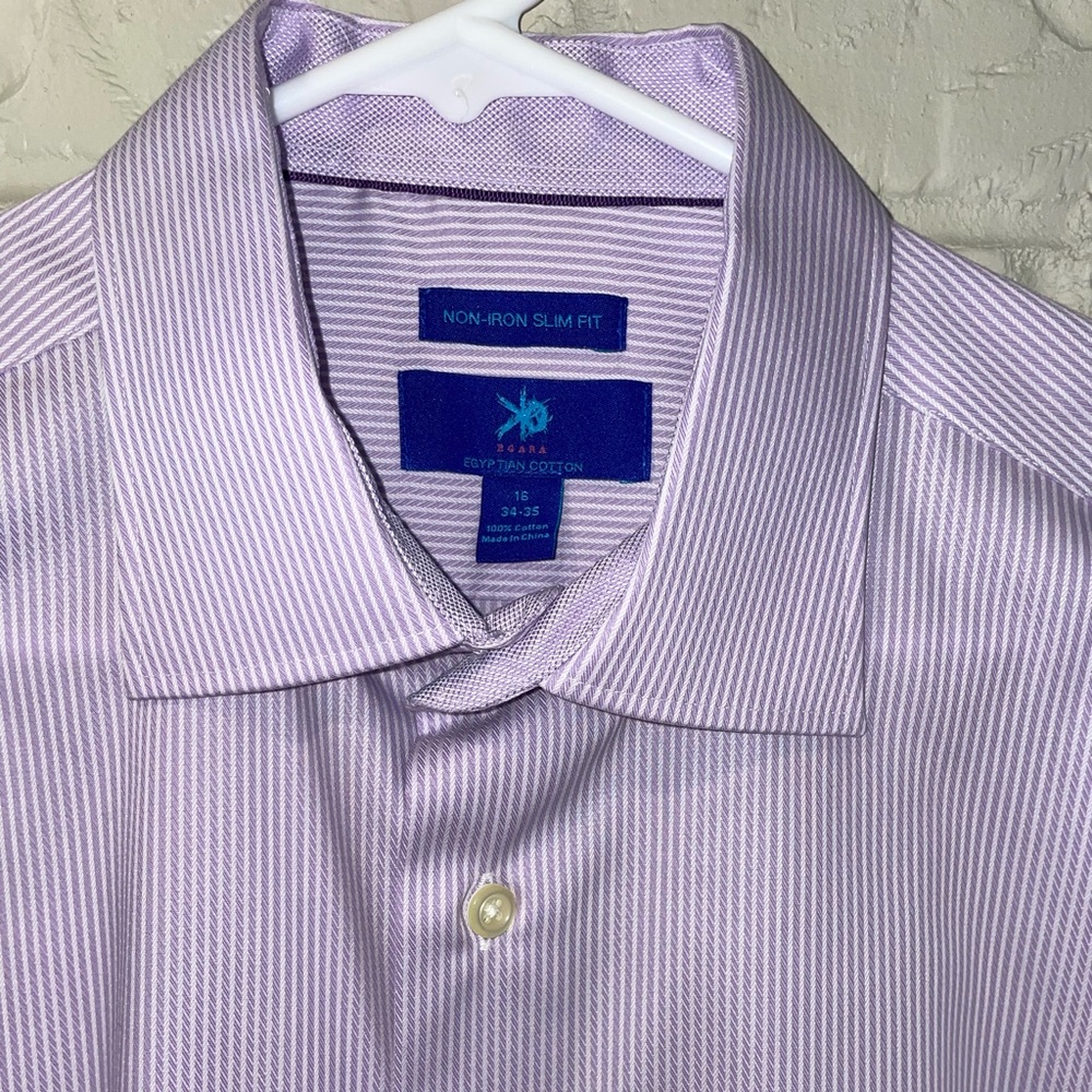 Egara Dress Shirt Slim Fit Non-Iron Purple striped